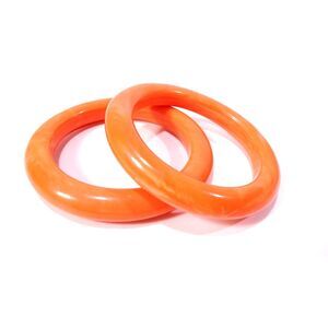Neiman Marcus Lee Angel Resin Swirl Chunky Bangle Bracelet Set of 2 PCS NWT 189